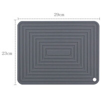 2X Large Silicone Pot Holder Square Thick Heat Insulation Pad Non-Slip Corrugated Kitchen Table Mat(Gray)