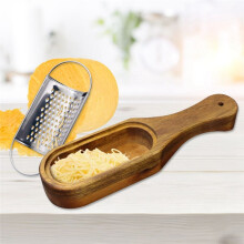 2X Rallador de Queso de Madera con Manejar, Triturador de Queso MarróN RúStico con Espacio de Almacenamiento, para Queso LimóN Chocolate