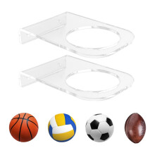 16 Pack Basketball Holder Wall Mount Acrylic Football Display Rack Invisible Clear Holder Shelf