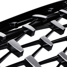 Niergrill Vooraan, Diamond Grille Meteor Grill Vooraan voor 3-Serie E92 E93 Coupé 2006-2010 Glanzend Zwart + Chroom