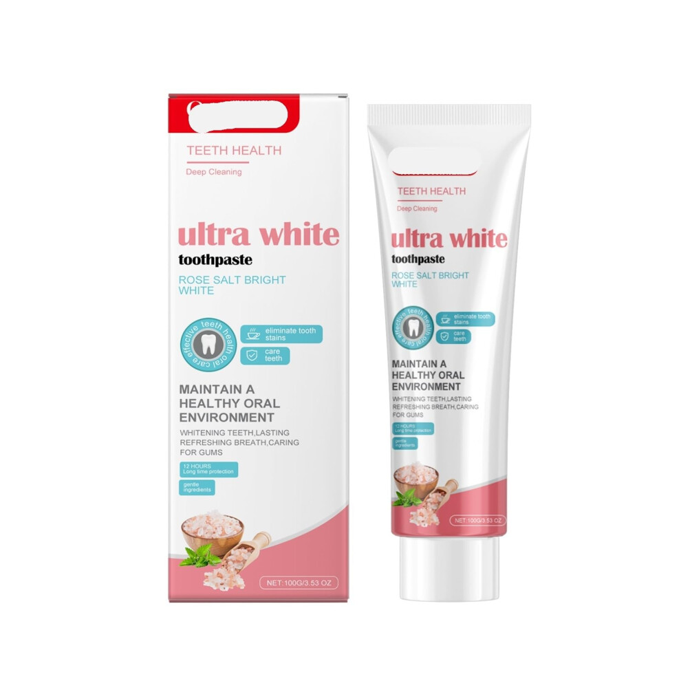 Teeth Whitening Toothpaste Set Rose Flavor Stain Removal Gentle Formula Oral Health Pack of 2