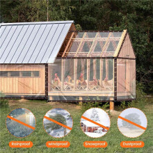 2pcs 6.6x6.6 FT Clear Waterproof Tarps, Tarp with,Clear Tarps for Patio,for Covering Henhouse Porch Canopy Plant Camping