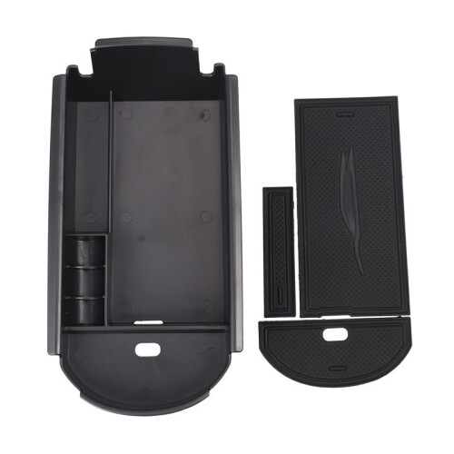 2X Plastic Interior Armrest Storage Box Organizer Case Container Tray for  Chr 2016-2018 Black 1