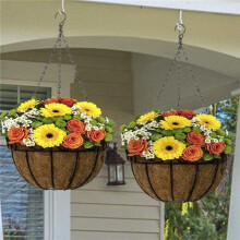 6PCS Round Replacement Liner for Hanging Basket, 12 Inch Coconut Fiber Plant Basket Liner for Garden Planter Flower Pot