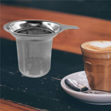 3X Stainless Steel Tea Strainer, Teapot, Tea Sieve, Coffee Cup, Leaking Sieve, Flat Bottom, with Handle