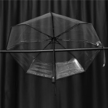 5X Automatic Umbrella Rain Women Men Sun Rain Auto Umbrella Compact Folding Windproof Style Transparent + Black Border