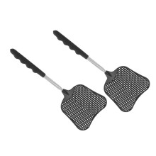 Mosquito and Fly Killing Plastic Fly Swatter Retractable Stainless Steel Rod, for Indoor and Outdoor Use (10 Pack)