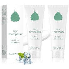 Mint Toothpaste Set 2 Pack All Natural Fluoride for Sensitive Teeth, Fresher Breath, Happier Gums