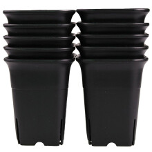 36PCS-Pack Black Square Plastic Succulent Plant Pot for Plant Flowers Cactus, Etc., Black Nursery Flower Pot