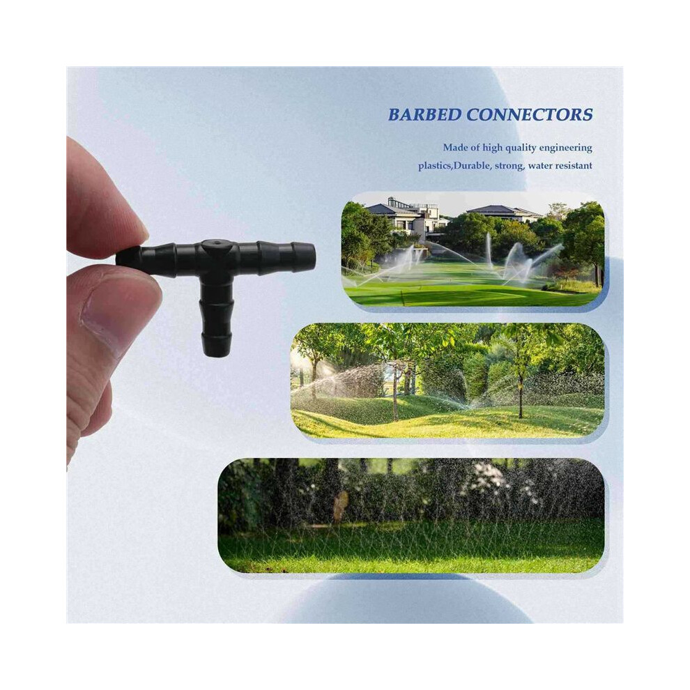 Drip Irrigation Barbed Connectors, Universal Barbed Tee Fittings 1000Pcs, Fits 1/4 Inch Drip Tubing (4/7Mm Tee Pipe) 4714022508593