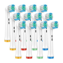 Replacement Toothbrush Heads for OralB 12 Pack with Color Rings, Medium Bristles, DeepClean Design