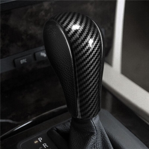 2X Carbon Fiber Shift Handle Cover For- 5 Series E60 X3 E83 6 Series E63 X5 E53 2