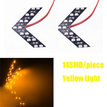4PCS Universal 14-SMD Car Side Rearview Mirror Turn Signal LED Lights Blinker Retrofit Yellow Light