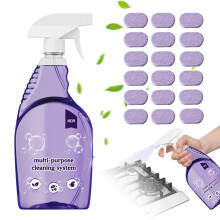 Multi Purpose Cleaning Spray Kit with Dissolvable Tablets for Kitchen and Oven Degreasing (1 Bottle + 18 Pcs)