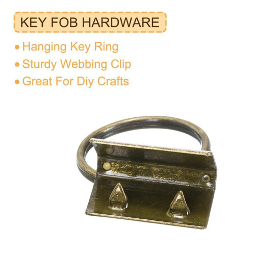 40PCS Key Fob Hardware with Keychain Rings for Bag Webbing,Bronze 1