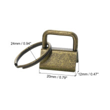 40PCS Key Fob Hardware with Keychain Rings for Bag Webbing,Bronze