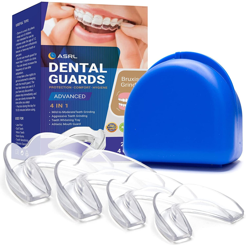 Mouth Guard for Teeth Grinding and Clenching, Custom Mold Night Guard Set of 4 with 2 Sizes-image-OPC-PSQFKJ5-NEW