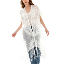 Robe de plage à glands légers, robe pare-soleil de bain, châle