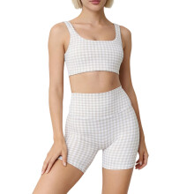 Fashion Printed Yoga Outfit Set For Women Soft-Apricot g M
