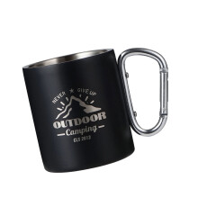 Portable Metal Coffee Mug Compact Camping Drinkware-Black