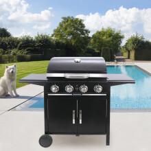 4-Burner Outdoor Gas Burner with Side Burner Gas Gill