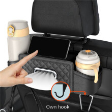 2X Scatola Portaoggetti per Sedile Posteriore per Auto, Portaoggetti Multifunzionale per Tessuto Automatico, Sedile Posteriore Universale,