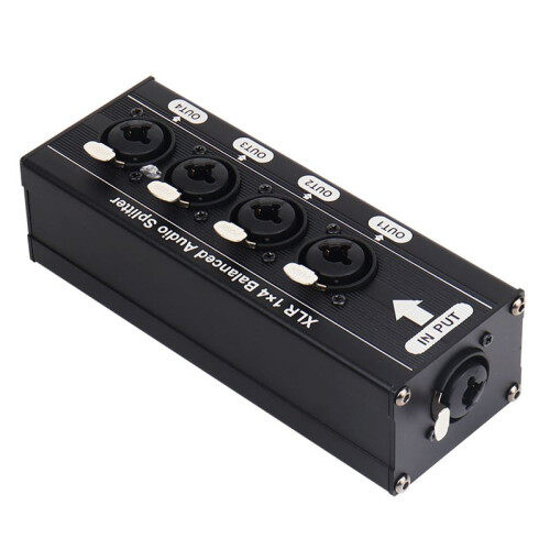 6.5TS Balanserad XLR 1 In 4 Ut Ljuddistributör Stöder Digital och Analog Ljudsplitter-Expander