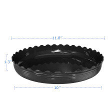 Plant Saucer 12 Inch,6 Pack Plastic Plant Trays,Plant Water Catcher Tray,Flower Pot Saucer for Indoor and Outdoor,Black