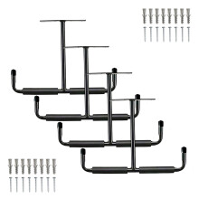 4Pcs Ceiling Rack Shelf T Shaped Overhead Garage Storage-Black