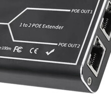 2X Estensore Gigabit POE 2 Porte 1000M Ripetitore  di Rete 30W IEEE802.3Af/At Plug& per Telecamera IP NVR  PoE