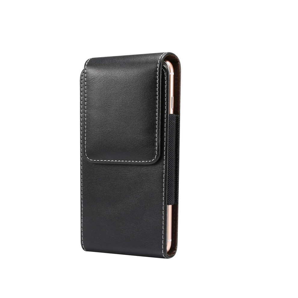 Leather Phone Holster With Magnetic Flap Closure, Vertical Belt Clip Case For 5.2–5.8 Inch Iphones And Samsung 9771547549086