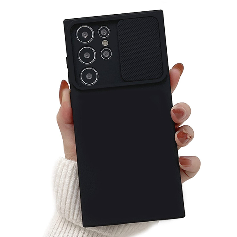Phone Case For Samsung A52 With Sliding Camera Protector, Slim Shockproof Silicone Cover For Women And Men Â Black 9330225978015