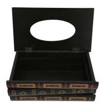 Holz-Halstuchbox in Buchform für Massage & Spa, 200 Servietten Fassungsvermögen