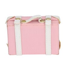 Mini 1:6 Dollhouse Luggage Pink Metal Suitcase 7.5x5x2.5cm