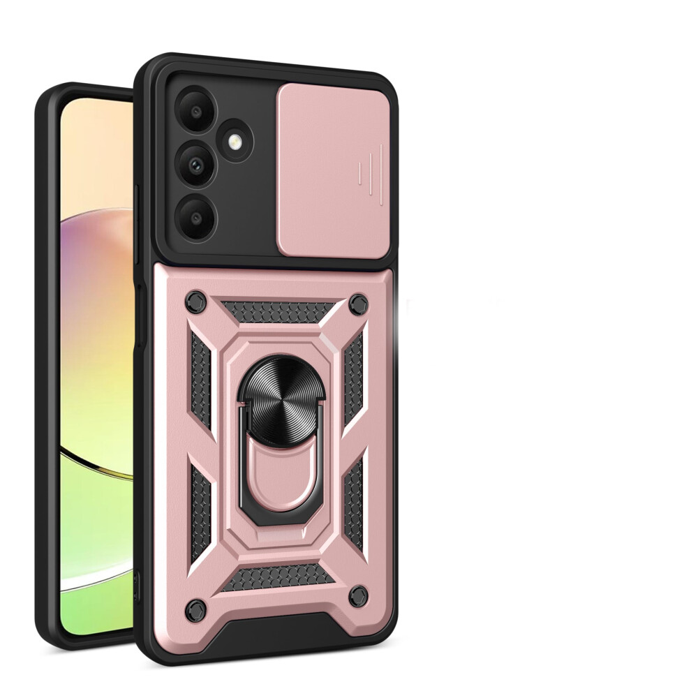 Magnetic Kickstand Duallayer Shockproof Case With Sliding Lens Cover For Samsung Galaxy C55 M55 5G Pink 9771547557067