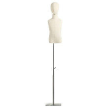 Adjustable Kids Mannequin Torso with Metal Base and Cloth Head for 6 Year Old Child Dress Form