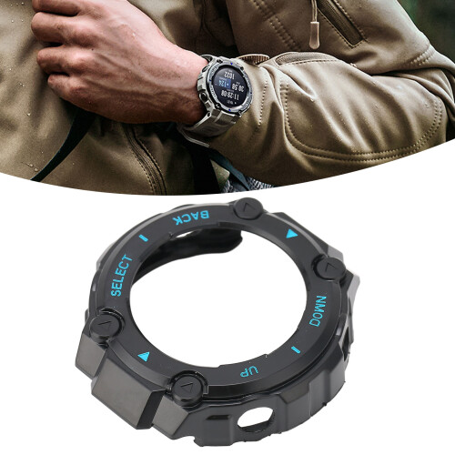 Plastic Protective Cover for Amazfit T-Rex/T-Rex Pro, Black/Blue Frame