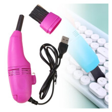 Mini Keyboard Vacuum Cleaner USB Handheld Cordless Pink for Laptop Car Desk and Home Use