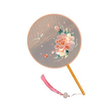 Hand Fan Exquisitedly Double Sided Embroidered Round Fan With-2