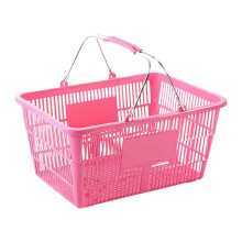 Pink Storage Basket with Handle, Large Capacity Durable Iron Organizer for Home Office Bathroom Use