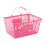 Pink Storage Basket with Handle, Large Capacity Durable Iron Organizer for Home Office Bathroom Use 1