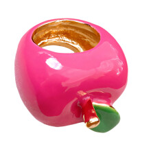 Elegant Enamel Dripping Oil Fruit Ring Fashion Handmade-pink a