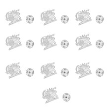 Iran Lions-Emblem-Brosche, glatte-Stahlfarbkarte vier