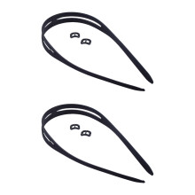 2Pcs Practical Swimming Goggle Strap with Clip Silicone-Black