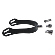 Western Cowboy Spur with Replaceable Head Aluminum Alloy-Black