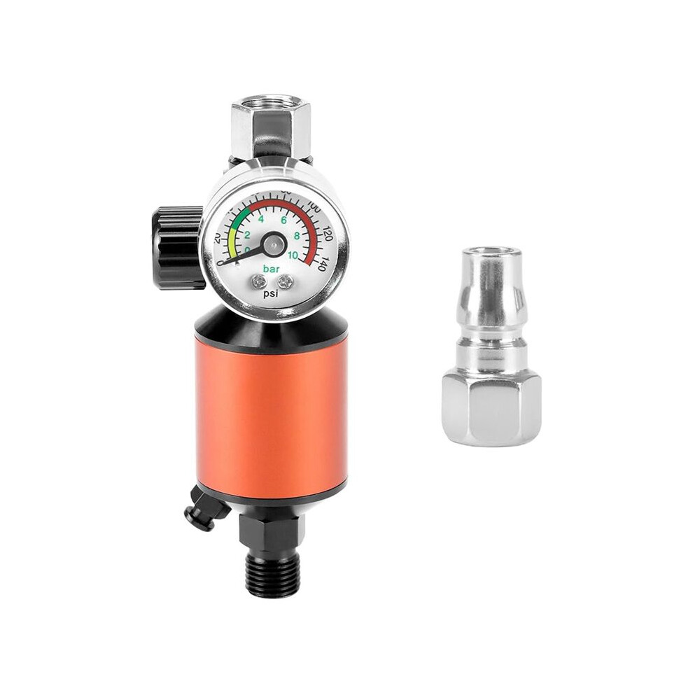 Air Compressor Regulator & Water Separator With 140 Psi Gauge - 1 -Filter, 1/4Inch Npt, Push Button Drain Valve 6033699356398