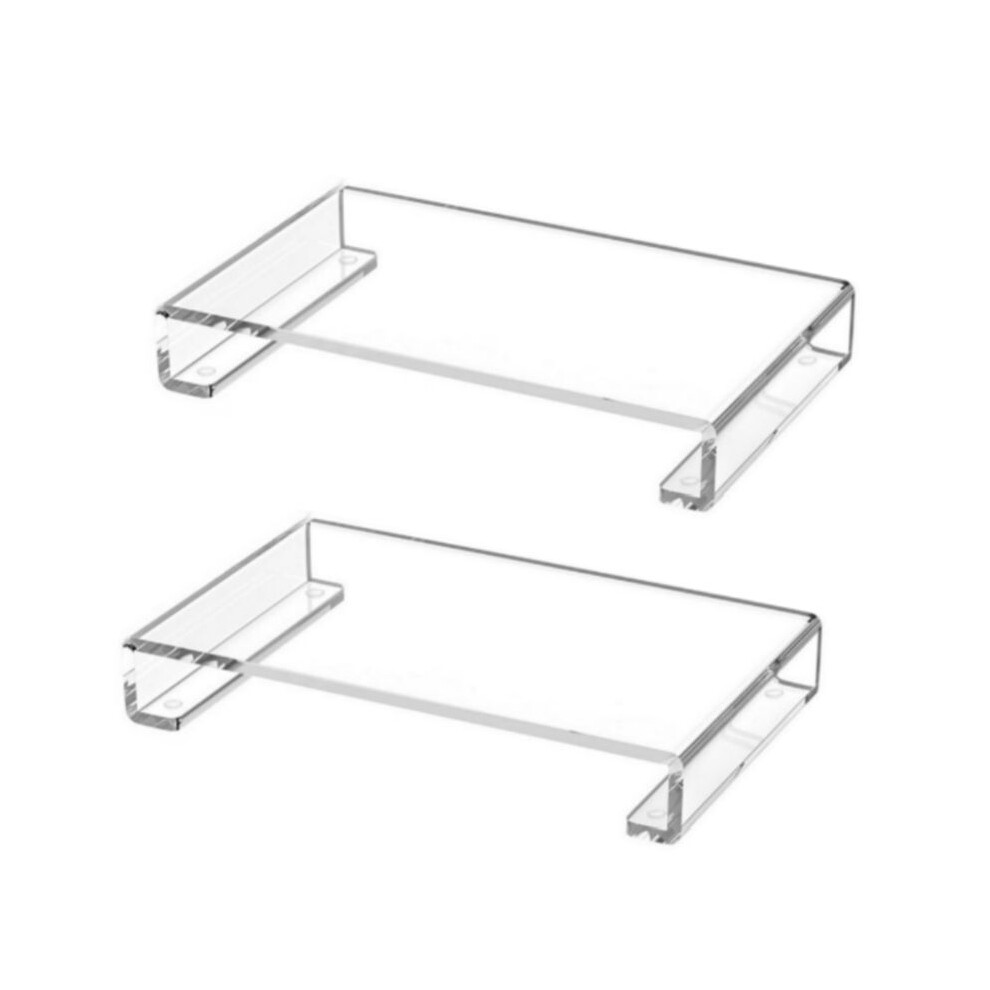 Tauoh Acrylic Bathroom Counter Tray: Water-Resistant Kitchen And Bathroom Tray Countertop Decor Candle Tray Decor 2 Pack