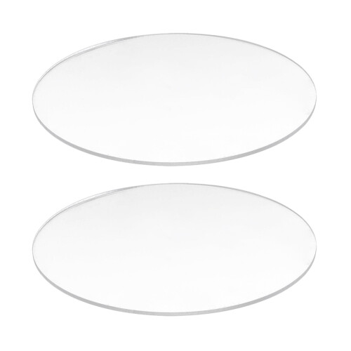 2X Transparent 3mm Thick Mirror Acrylic Round Disc Diámetro:60mm