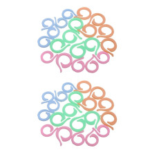 40Pcs Colorful Crochet Locking Stitch  Knitting Ring Maker Holder Set