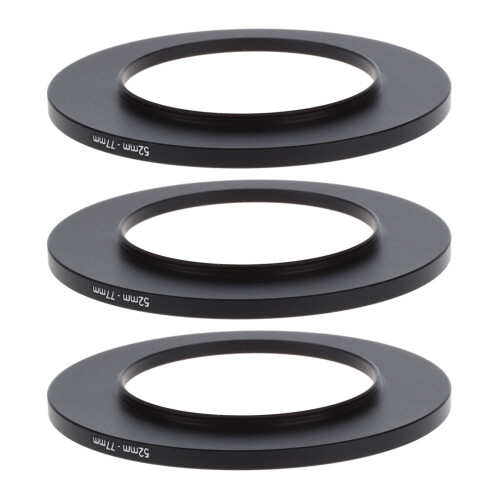 3pcs 52mm-77mm 52-77 Metal Step  Filter Ring Adapter for Camera